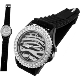 Horloge Geneva Zebra strass