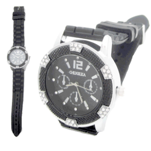 Horloge Geneva Zwart Strass