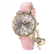 Horloge-Luxe-Poes/Kat-zachtroze