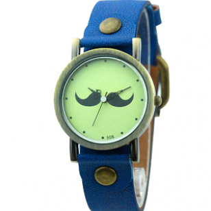 Horloge snor blauw