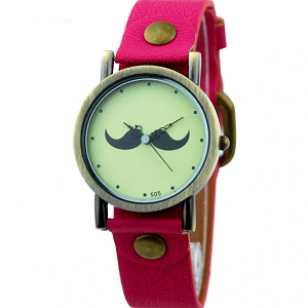 Horloge snor roze