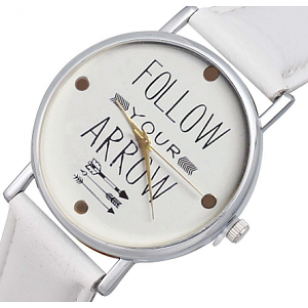 Horloge Wit Follow Arrow