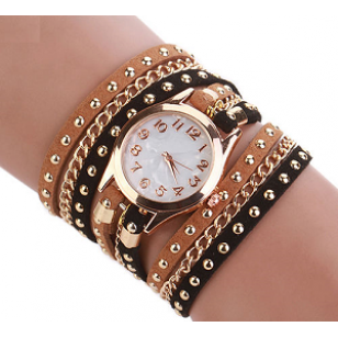 Horloge Suede Bruinzwart