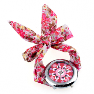 Horloge stof wikkel Roze