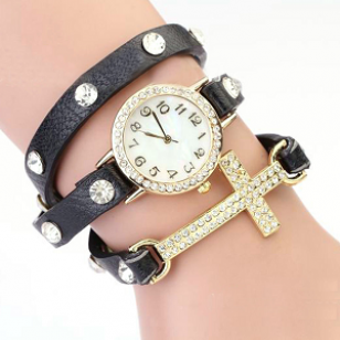 Horloge Wikkel Kruis Zwart