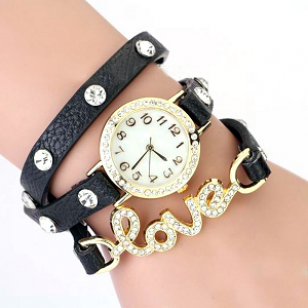 Horloge Wikkel Love Zwart
