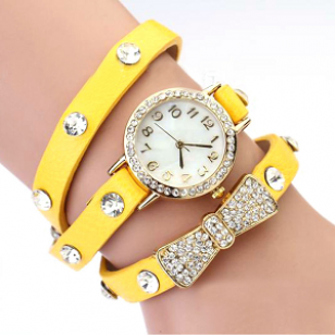 Horloge Wikkel Strik Geel