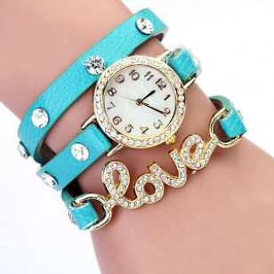 Horloge Wikkel Love Blauw