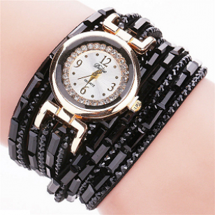 Horloge-Bling-wikkel-zwart