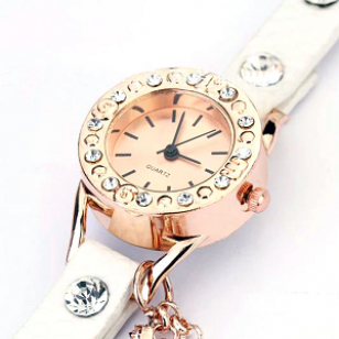 Horloge-goud-ketting-Roze