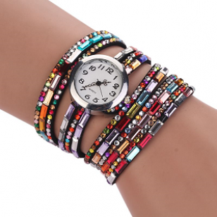 Horloge-Wikkel-Bling-Zwart