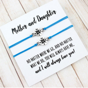 Kado Kaart armband Moeder Dochter