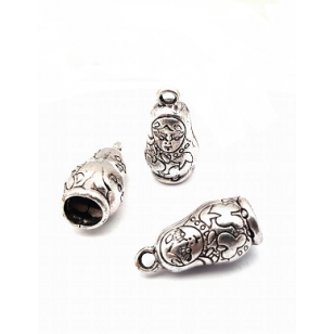 Zilveren metaal Eindkap - Matroesjka