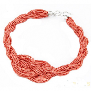 Ketting Knoop Rocailles Coral