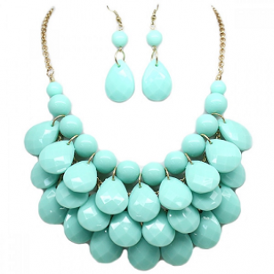 Ketting-Oorbellen-Drop-Turquoise