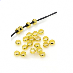 Knijpkralen Goud 4x2mm 25x