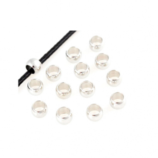 Knijpkralen Silver 4x2mm 25x