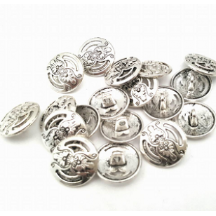 Metalen Knoop - Bloem  #4