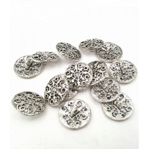 Metalen Knoop - Bloem  #5