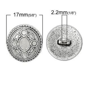 Knoop Zilver 17x16mm