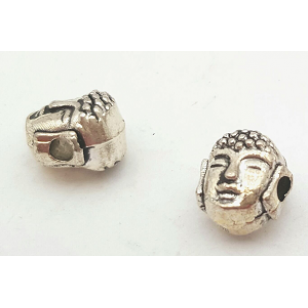 Kraal Boeddha spacer zilver