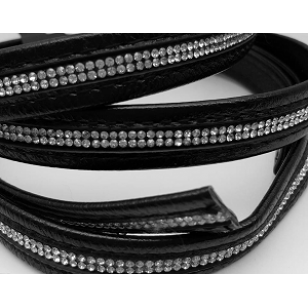Leer Zwart Swarovski15mm