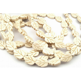 Howliet Kralen Blad Wit 29x