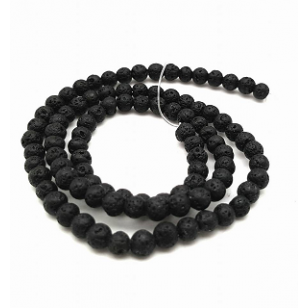 Lava-steen Kralen - 4 mm - zwart