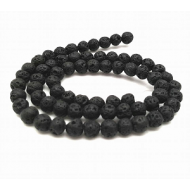 Lava-steen kralen 8mm - zwart