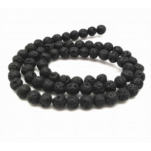 Lava-steen kralen 8mm - zwart