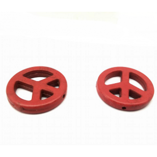 Kraal - Howliet - Peace teken- rood  25mm