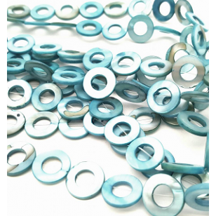Kralen-Rond-Schelp-Blauw