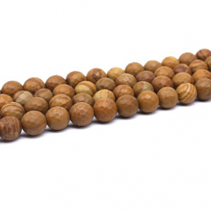 Kralen Hout Edelsteen Jasper facet 8mm