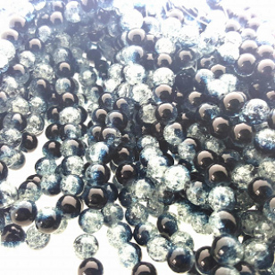 Kraal-Glas-Zwart-Clear-Crackle-stuk