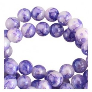 Glas Kralen 8mm Purple Gemeleerd