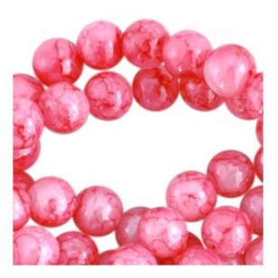 Glas Kralen 6mm Magenta