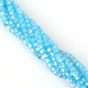 Glas Kralen Facet Blue 4x4mm