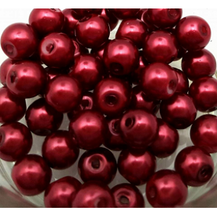 Glas Parels 6mm 100x Bordeaux