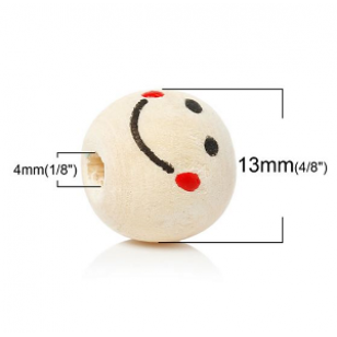 Houten Kraal Happy Face 12mm