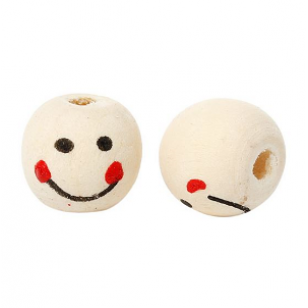 Houten Kraal Happy Face 12mm