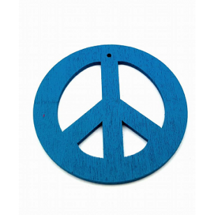 Peace-teken Hout /hanger  Turqouise