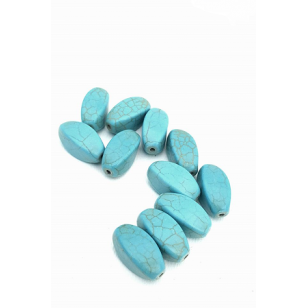 Kraal Ovaal Howliet Turqouise blauw 18mm