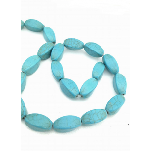 Kraal Ovaal Howliet Turqouise blauw 18mm