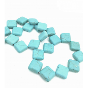 Kraal Howliet - Turqouise Blauw - 14mm vierkant