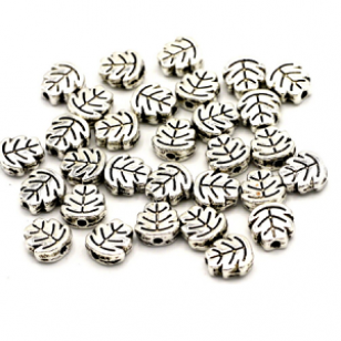 Kraal Blad 6x5mm zilver