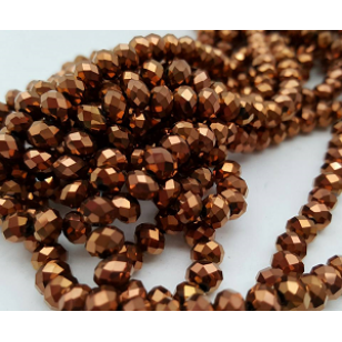 Kralen Facet Crystal -Brons 6x4mm