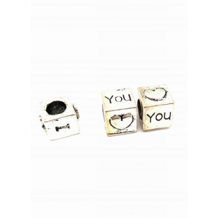 Kralen groot gat - I Love You  set van 3 stuks
