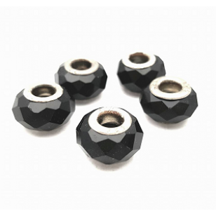 Kraal facet Crystal zwart 12mm
