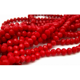 Kralen Facet Crystal AB rood  6x4mm