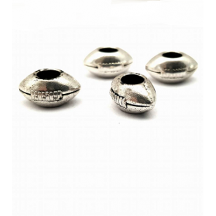 Kraal met groot gat 4mm  Rugby bal